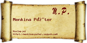 Menkina Péter névjegykártya