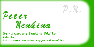 peter menkina business card
